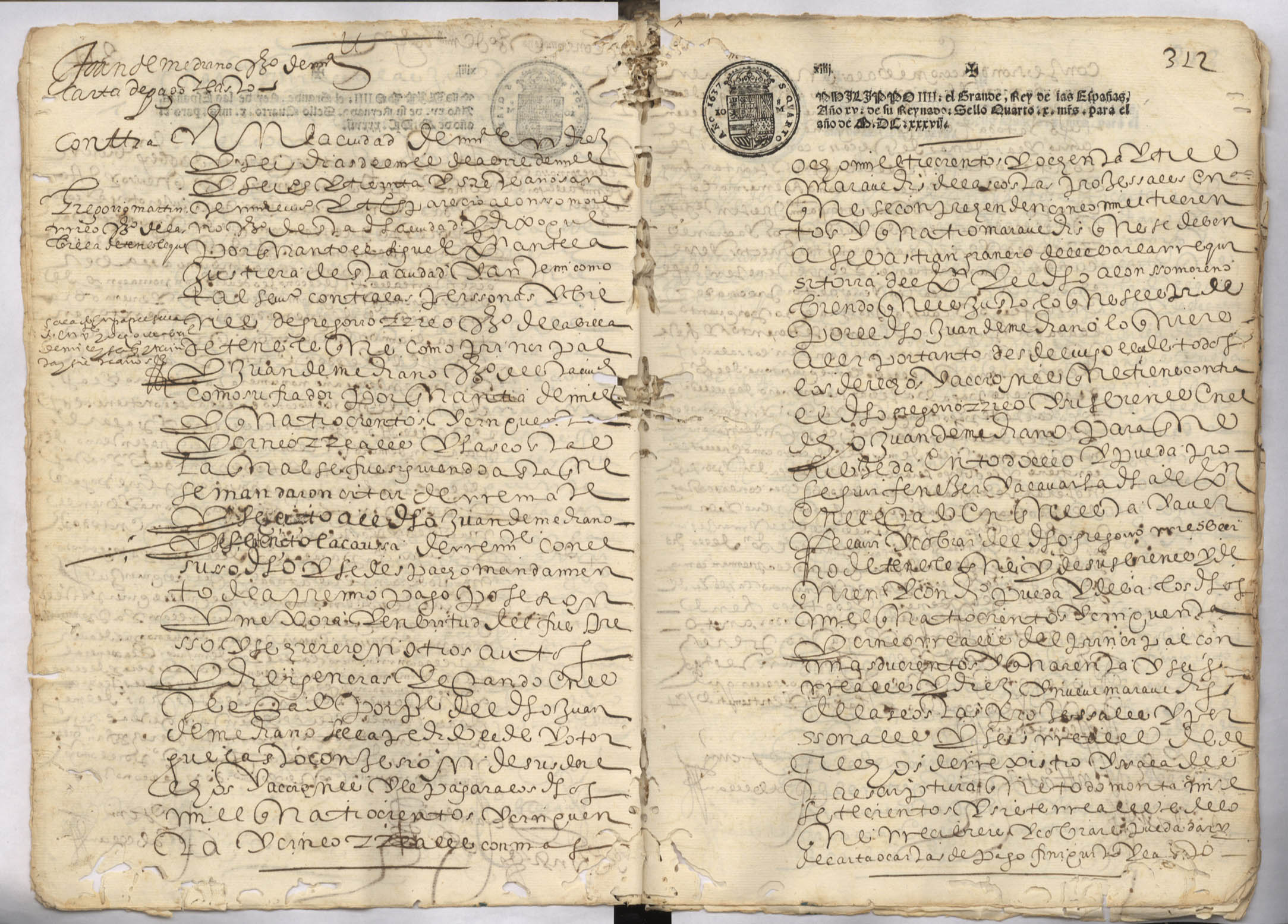 Registro de Pedro Abellán, Murcia de 1637.